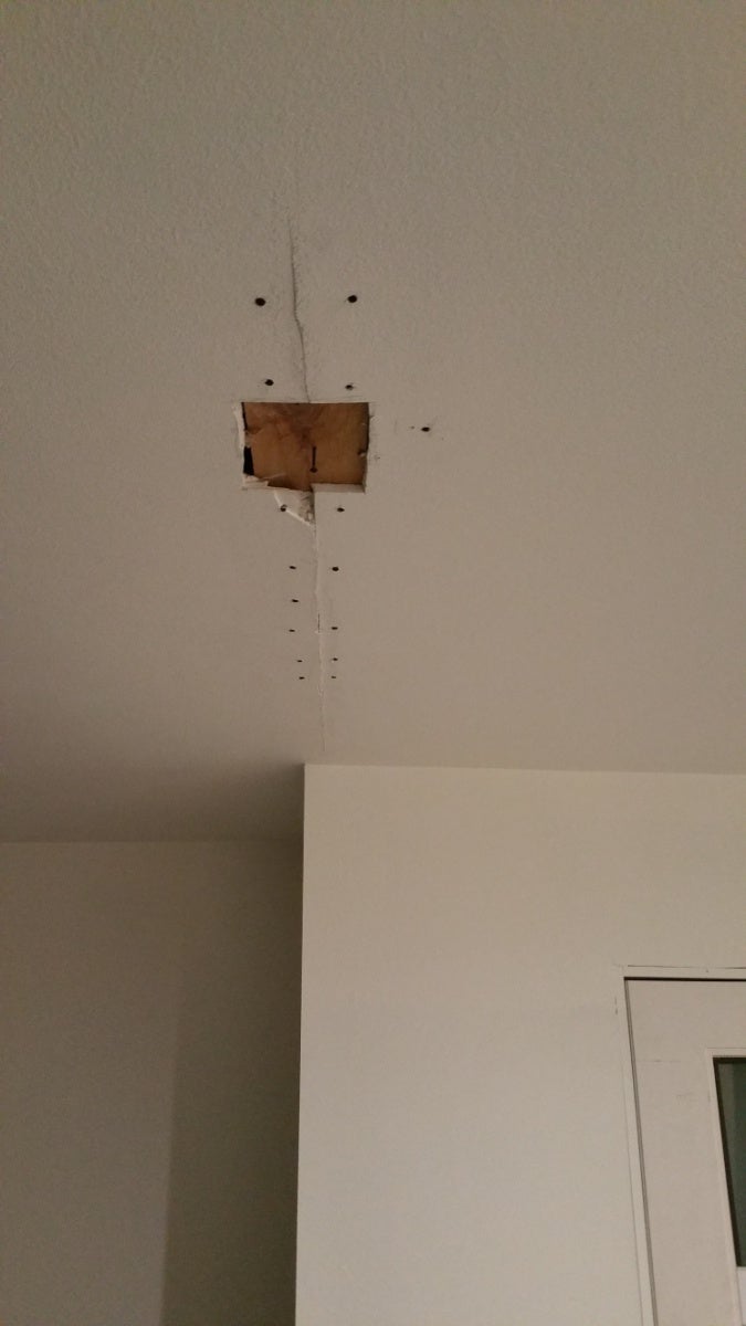 Ceiling drywall seam cracked no backing  DIY Home Improvement Forum